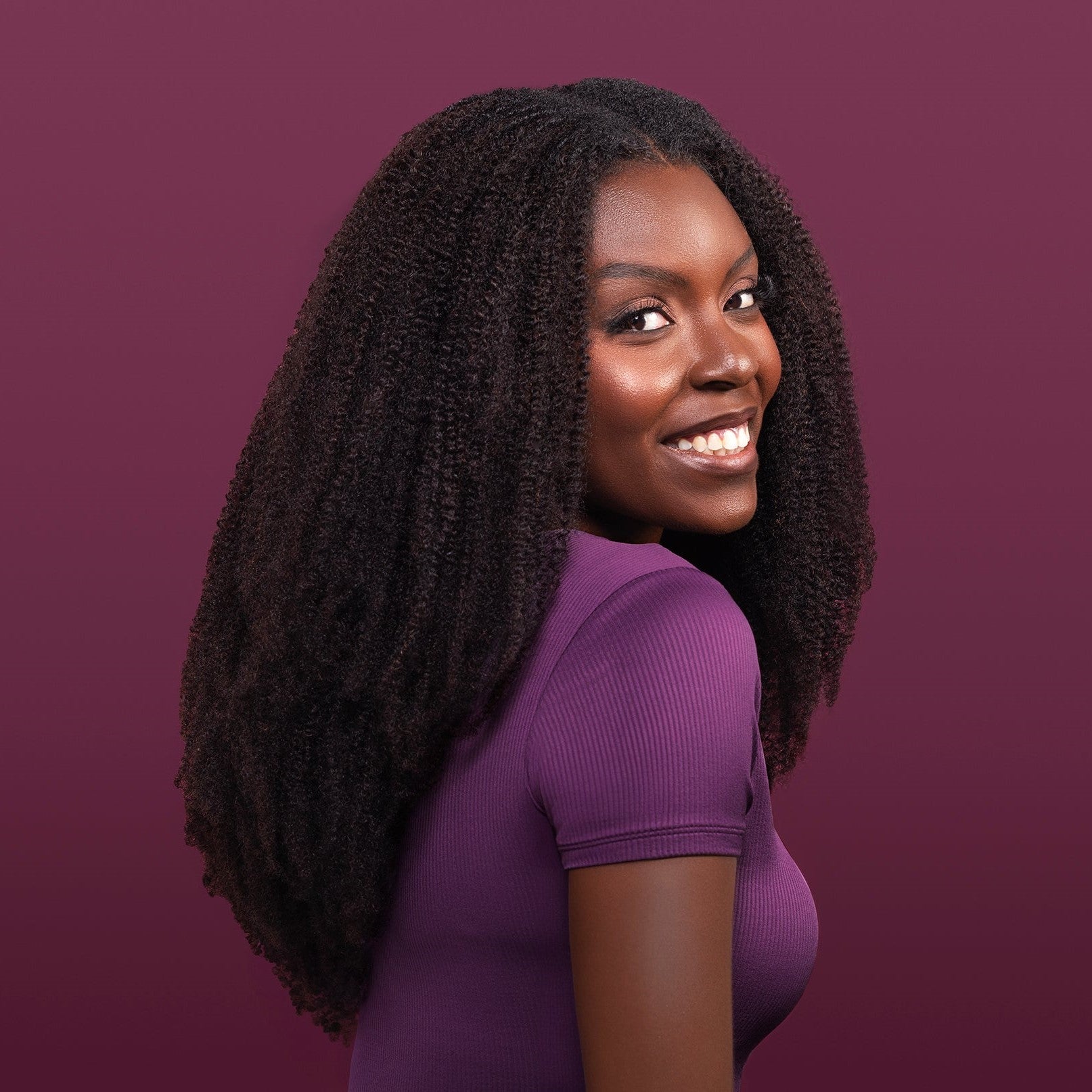 Onye U-Part Wig highlighting tight, springy coils for textured, natural styles that blend effortlessly with your hair.